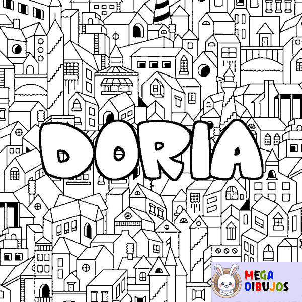 Coloraci&oacute;n del nombre DORIA - decorado ciudad