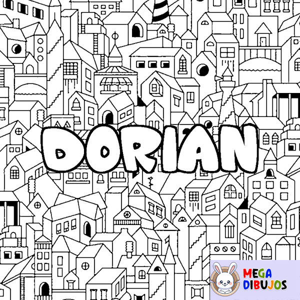 Coloraci&oacute;n del nombre DORIAN - decorado ciudad