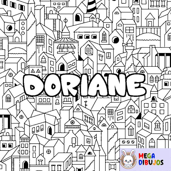 Coloraci&oacute;n del nombre DORIANE - decorado ciudad