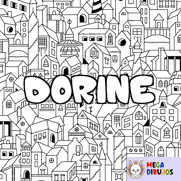 Coloraci&oacute;n del nombre DORINE - decorado ciudad