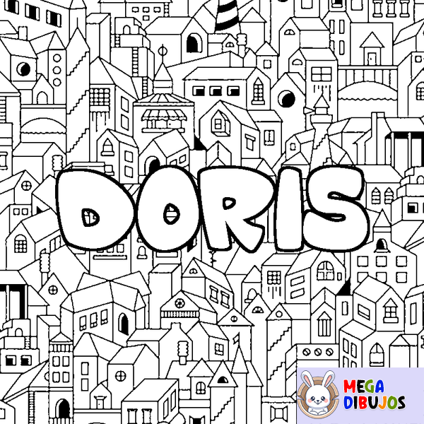 Coloraci&oacute;n del nombre DORIS - decorado ciudad
