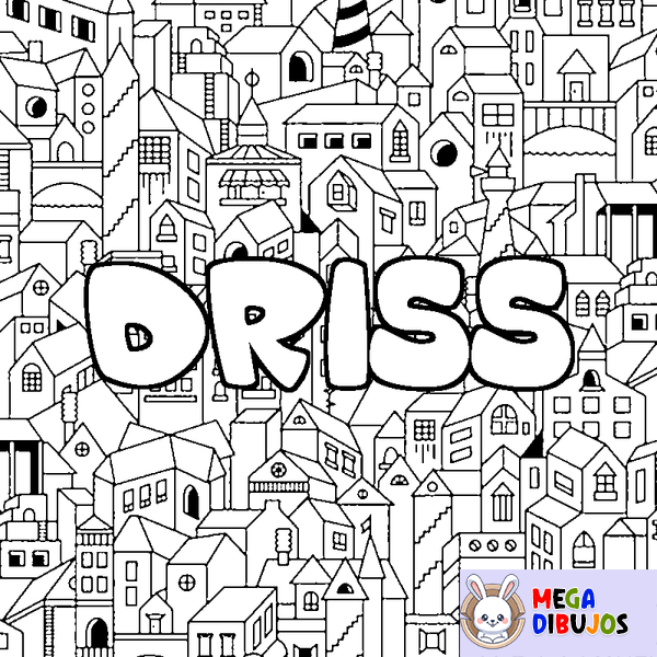 Coloraci&oacute;n del nombre DRISS - decorado ciudad