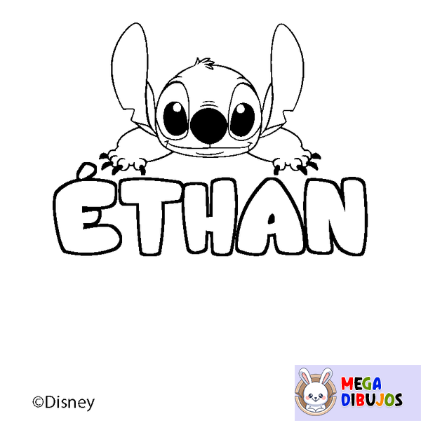 Coloraci&oacute;n del nombre &Eacute;THAN - decorado Stitch