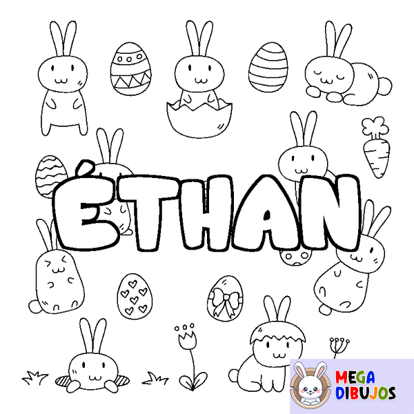 Coloraci&oacute;n del nombre &Eacute;THAN - decorado Pascua