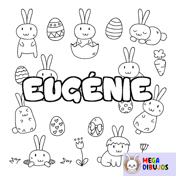 Coloraci&oacute;n del nombre EUG&Eacute;NIE - decorado Pascua
