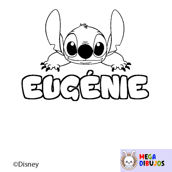 Coloraci&oacute;n del nombre EUG&Eacute;NIE - decorado Stitch