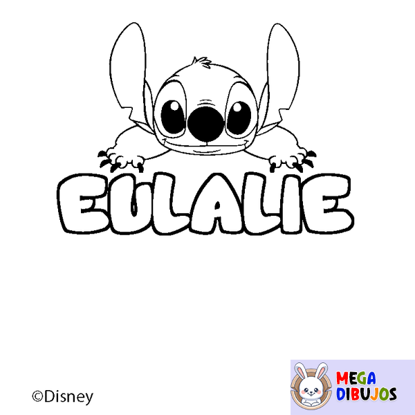 Coloraci&oacute;n del nombre EULALIE - decorado Stitch