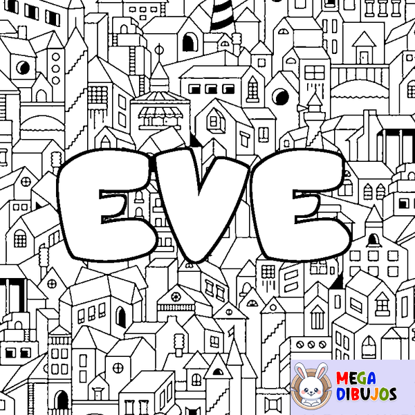 Coloraci&oacute;n del nombre EVE - decorado ciudad