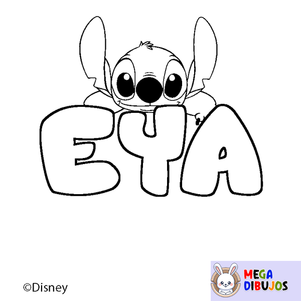 Coloraci&oacute;n del nombre EYA - decorado Stitch