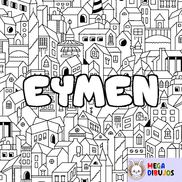 Coloraci&oacute;n del nombre EYMEN - decorado ciudad