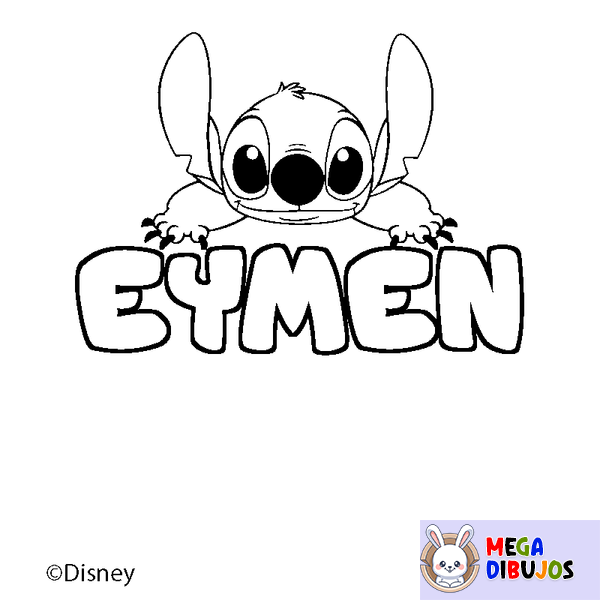 Coloraci&oacute;n del nombre EYMEN - decorado Stitch