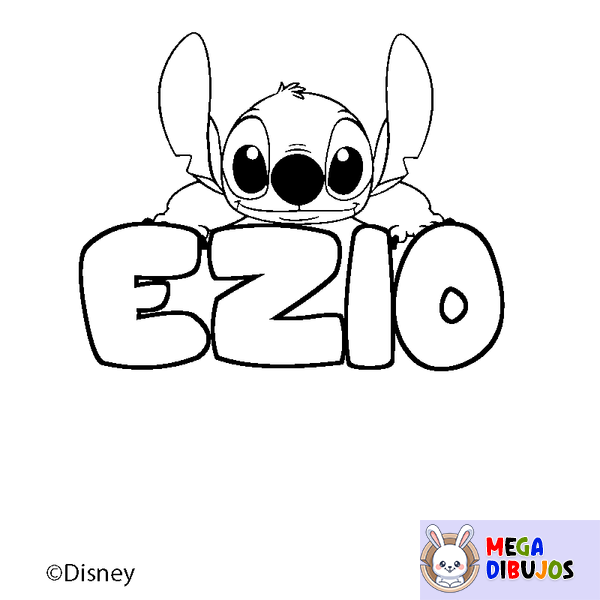 Coloraci&oacute;n del nombre EZIO - decorado Stitch