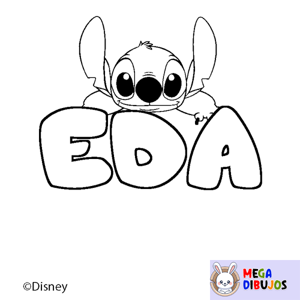 Coloraci&oacute;n del nombre EDA - decorado Stitch