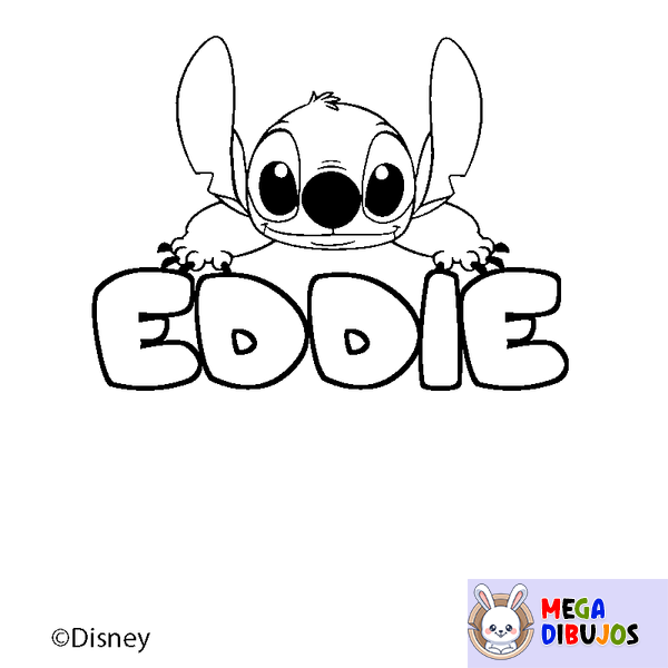 Coloraci&oacute;n del nombre EDDIE - decorado Stitch