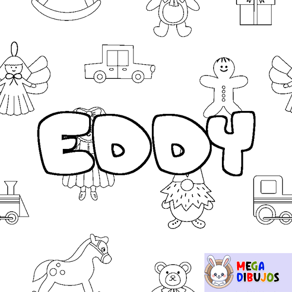 Coloraci&oacute;n del nombre EDDY - decorado juguetes