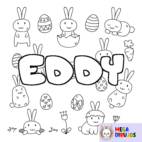Coloraci&oacute;n del nombre EDDY - decorado Pascua