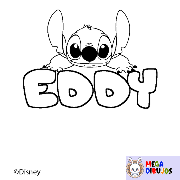 Coloraci&oacute;n del nombre EDDY - decorado Stitch