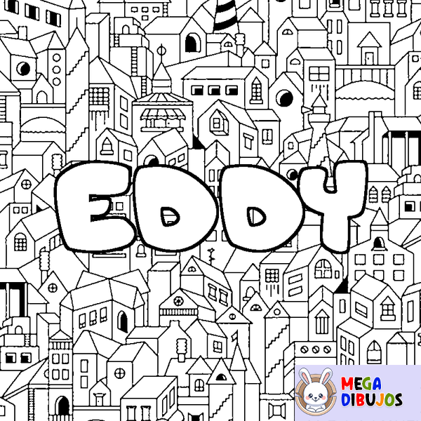 Coloraci&oacute;n del nombre EDDY - decorado ciudad