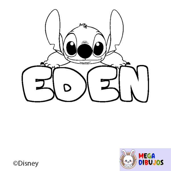 Coloraci&oacute;n del nombre EDEN - decorado Stitch
