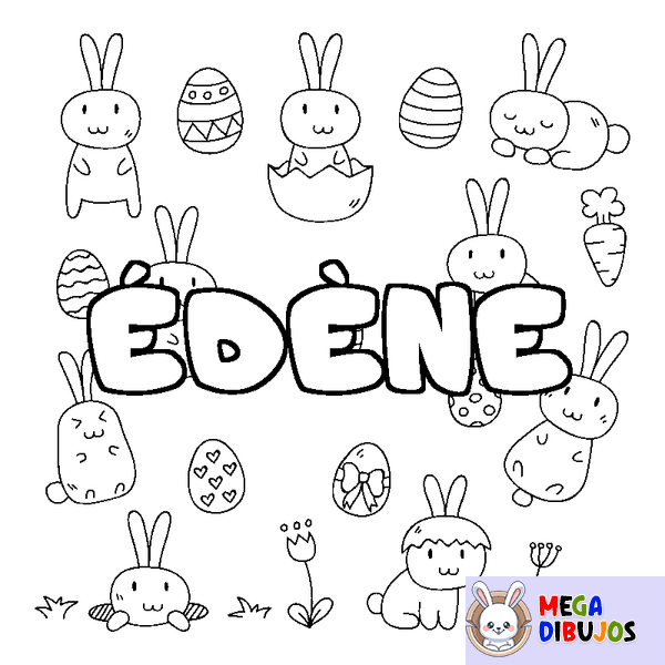 Coloraci&oacute;n del nombre &Eacute;D&Egrave;NE - decorado Pascua