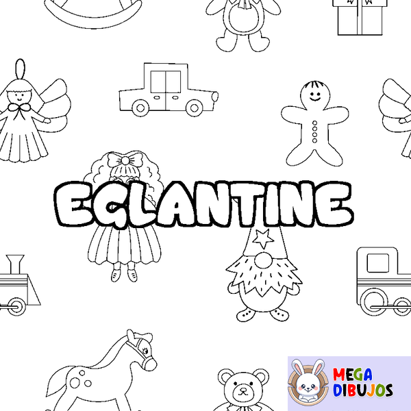 Coloraci&oacute;n del nombre EGLANTINE - decorado juguetes