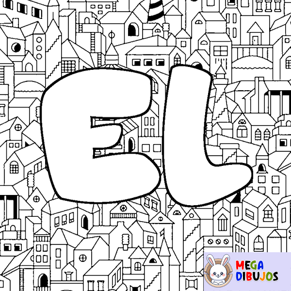 Coloraci&oacute;n del nombre EL - decorado ciudad