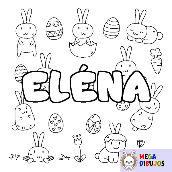 Coloraci&oacute;n del nombre EL&Eacute;NA - decorado Pascua