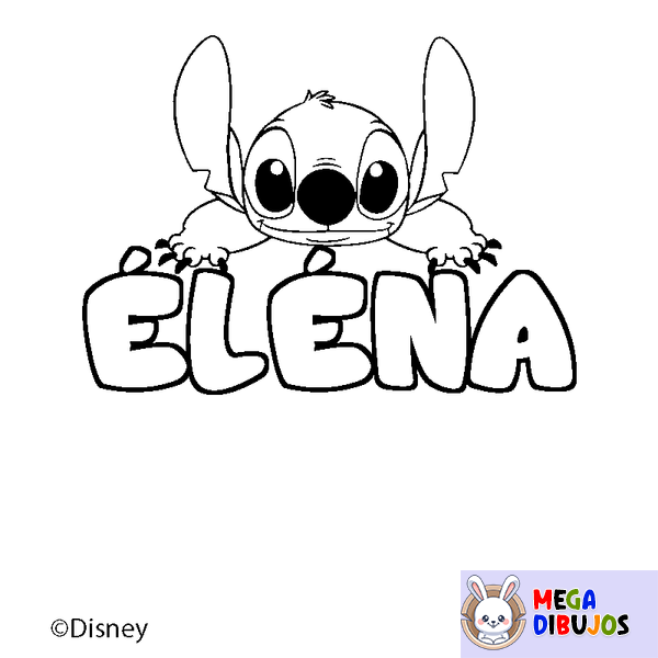 Coloraci&oacute;n del nombre &Eacute;L&Eacute;NA - decorado Stitch