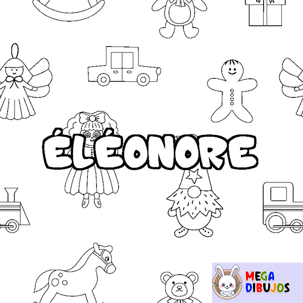 Coloraci&oacute;n del nombre &Eacute;L&Eacute;ONORE - decorado juguetes