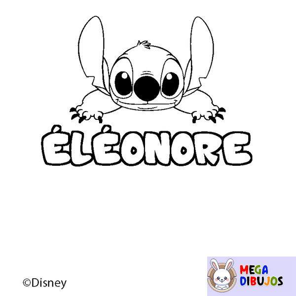 Coloraci&oacute;n del nombre &Eacute;L&Eacute;ONORE - decorado Stitch