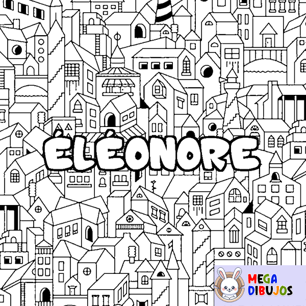 Coloraci&oacute;n del nombre &Eacute;L&Eacute;ONORE - decorado ciudad