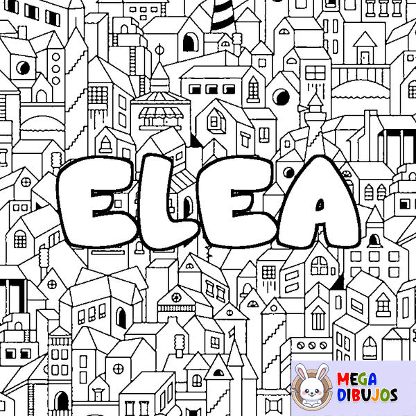 Coloraci&oacute;n del nombre ELEA - decorado ciudad