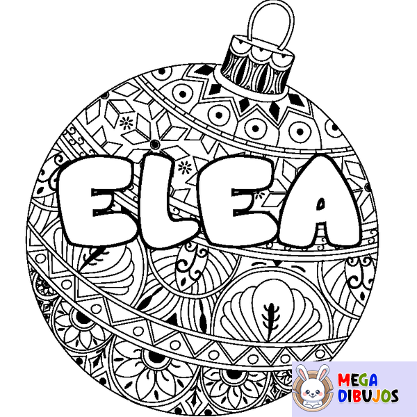 Coloraci&oacute;n del nombre ELEA - decorado bola de Navidad