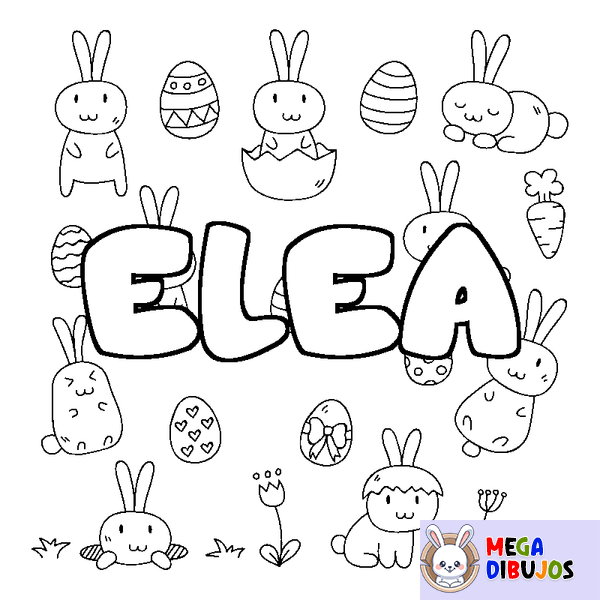 Coloraci&oacute;n del nombre ELEA - decorado Pascua