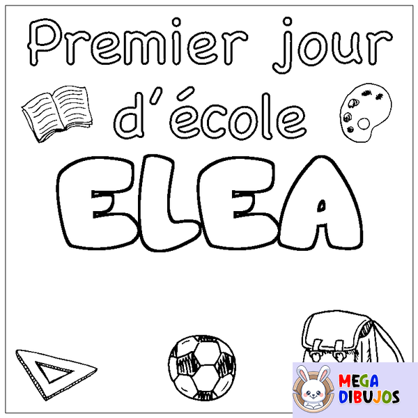 Coloraci&oacute;n del nombre ELEA - decorado primer d&iacute;a de escuela