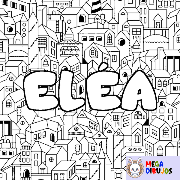 Coloraci&oacute;n del nombre EL&Eacute;A - decorado ciudad