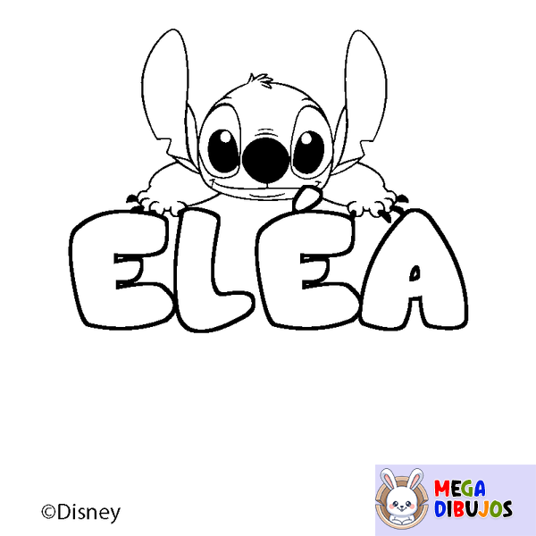 Coloraci&oacute;n del nombre EL&Eacute;A - decorado Stitch