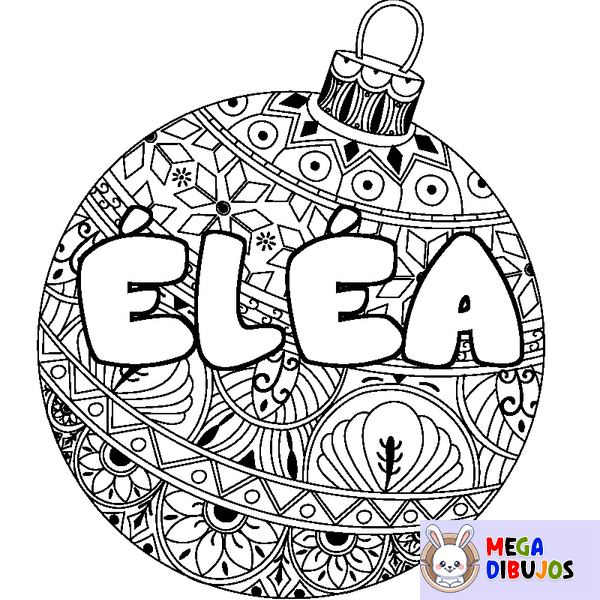 Coloraci&oacute;n del nombre &Eacute;L&Eacute;A - decorado bola de Navidad