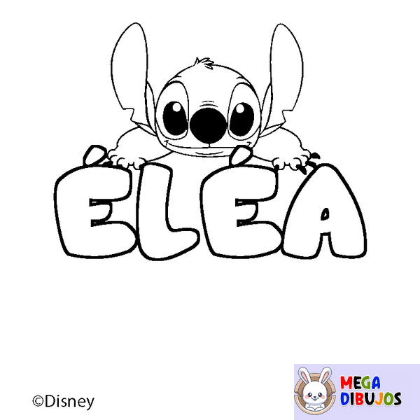 Coloraci&oacute;n del nombre &Eacute;L&Eacute;A - decorado Stitch