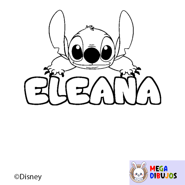 Coloraci&oacute;n del nombre ELEANA - decorado Stitch