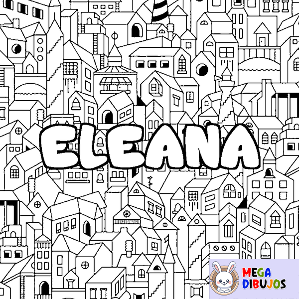 Coloraci&oacute;n del nombre ELEANA - decorado ciudad