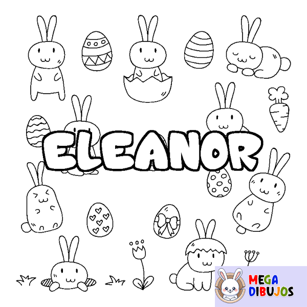 Coloraci&oacute;n del nombre ELEANOR - decorado Pascua