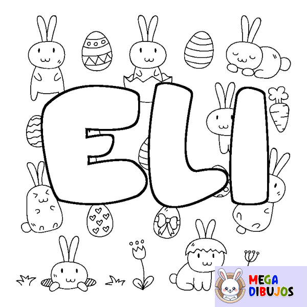 Coloraci&oacute;n del nombre ELI - decorado Pascua