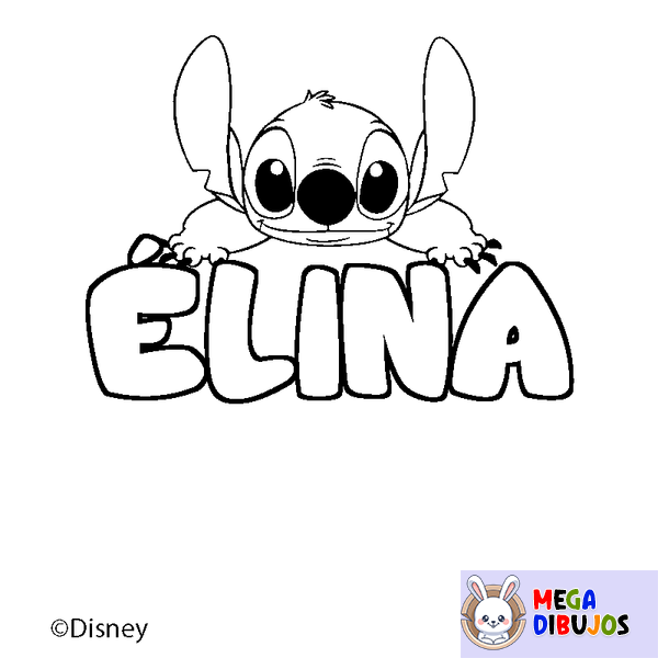 Coloraci&oacute;n del nombre &Eacute;LINA - decorado Stitch