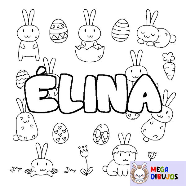 Coloraci&oacute;n del nombre &Eacute;LINA - decorado Pascua