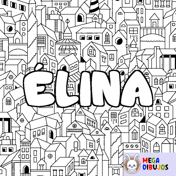 Coloraci&oacute;n del nombre &Eacute;LINA - decorado ciudad