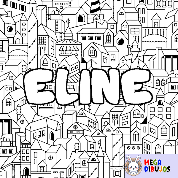 Coloraci&oacute;n del nombre ELINE - decorado ciudad