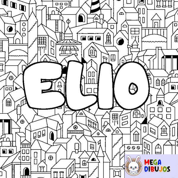 Coloraci&oacute;n del nombre ELIO - decorado ciudad