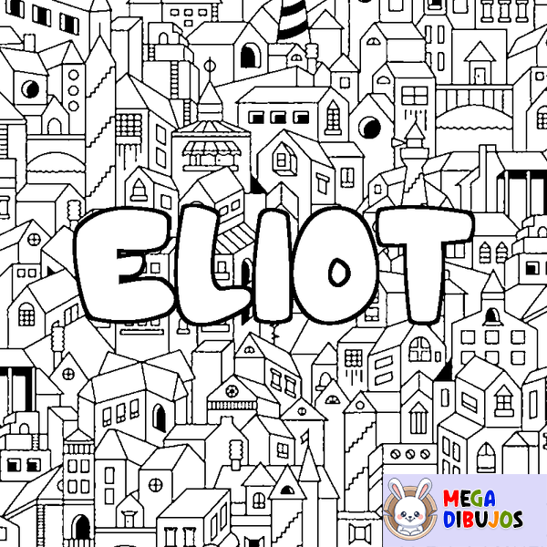 Coloraci&oacute;n del nombre ELIOT - decorado ciudad