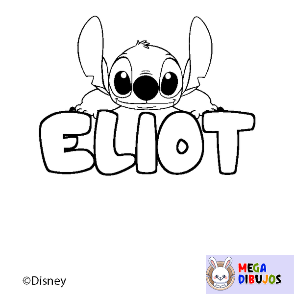 Coloraci&oacute;n del nombre ELIOT - decorado Stitch